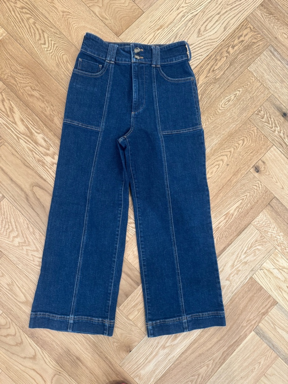 Pilcro Dark Blue Wide Leg Jeans